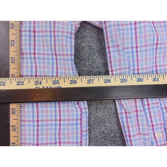 Onward Reserve Shirt Mens XL Blue White Check Linen Wrinkle Resistance - Picture 7 of 8